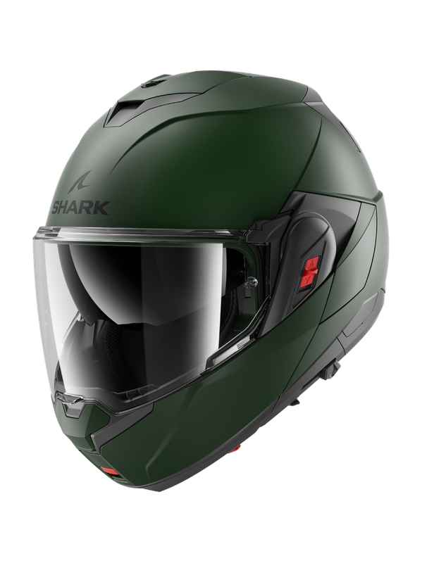SHARK OXO BLANK MOTOCICLETA ABATIBLE CASCO VERDE OSCURO