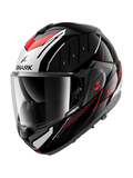 SHARK OXO RYDGER ABATIBLE CASCO MODULAR NEGRO PLATA ROJO