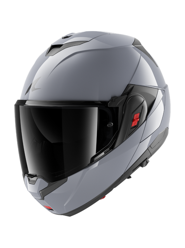 SHARK OXO DARK SHADOW FLIP DELANTERO CASCO PISTOLA PLATA