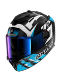 SHARK CASCO SPARTAN GT PRO CARBON ZARCO TRACK RACER Carbono Blanco Azul