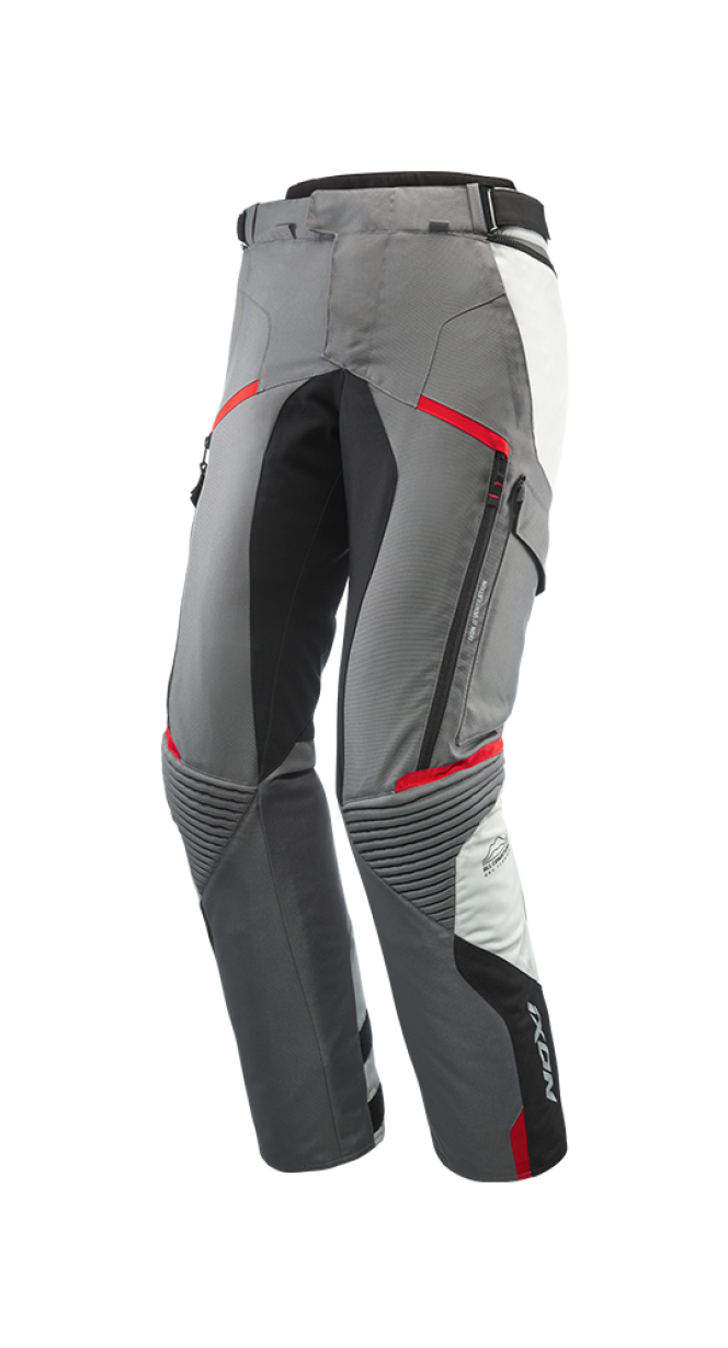 IXON MIDGARD PT MOTO PANTALONES GRIS NEGRO ROJO