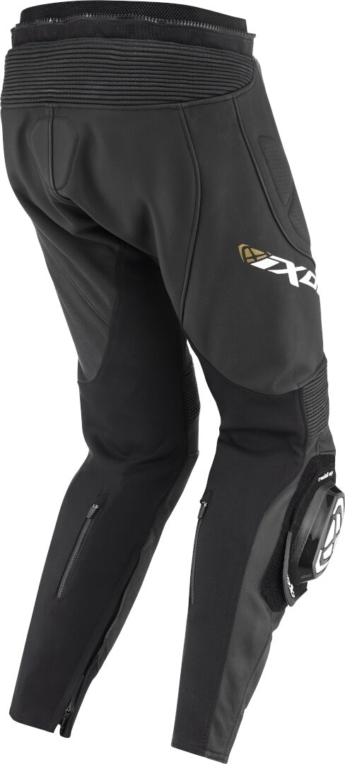 IXON VORTEX 3 PT L DAMAS MOTO PANTALONES CUERO NEGRO ORO