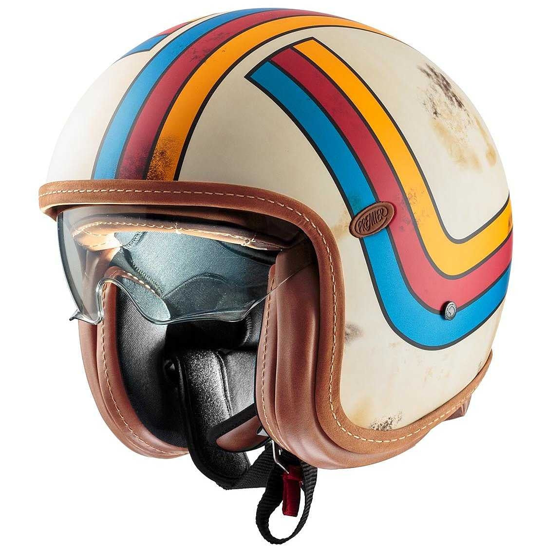 PREMIER VINT PLATIN ED. EX 8 BM Moto Jet Cara Abierta Casco
