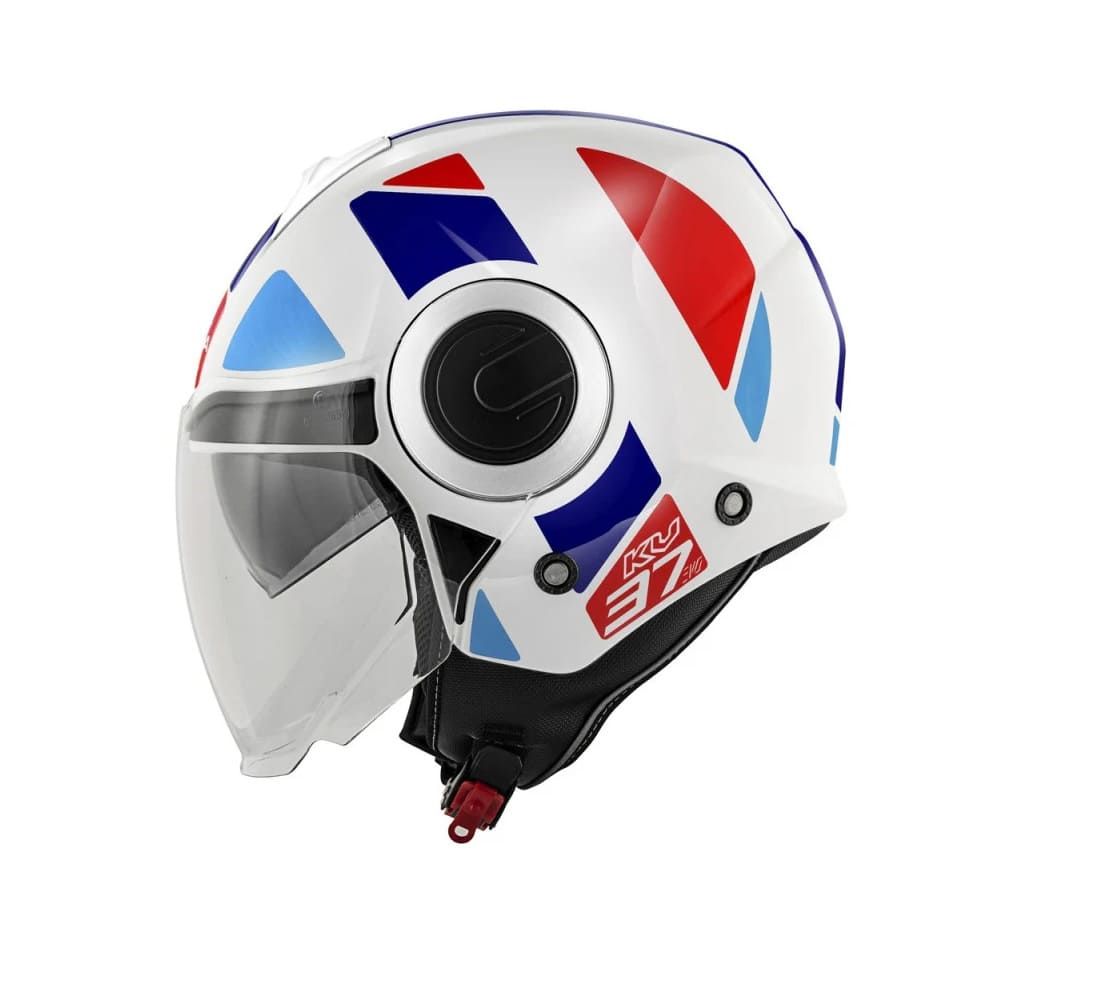 KAPPA KV37 EVO Carcasa Scooter Estilo Casco Blanco Azul Rojo - CASCO