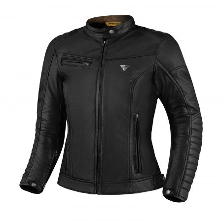 CHAQUETA SHIMA WINCHESTER 2.0 PARA MUJER CHAQUETA DE CUERO DE MOTO VINTAGE NEGRA
