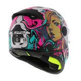 LS2 FF812 KID CYBERG CASCO DE MOTO PÚRPURA CYAN