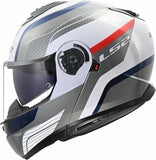 LS2 FF908 STROBE II MONZA CASCO DE MOTO BLANCO AZUL ROJO