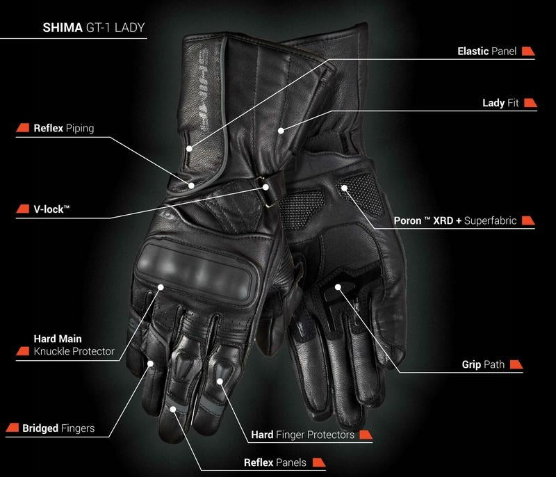 SHIMA GT-1 LADY GUANTES BLACK - SECURTEX MOTOR S.L (t/a MaximoMoto)