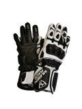 MUGENRACE CHILI Deportivos Moto Cuero Guantes Blanco Negro
