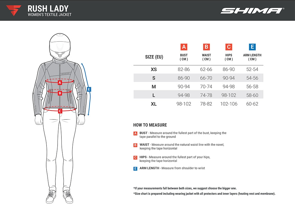 SHIMA RUSH LADY JACKET BLACK - SECURTEX MOTOR S.L (t/a MaximoMoto)