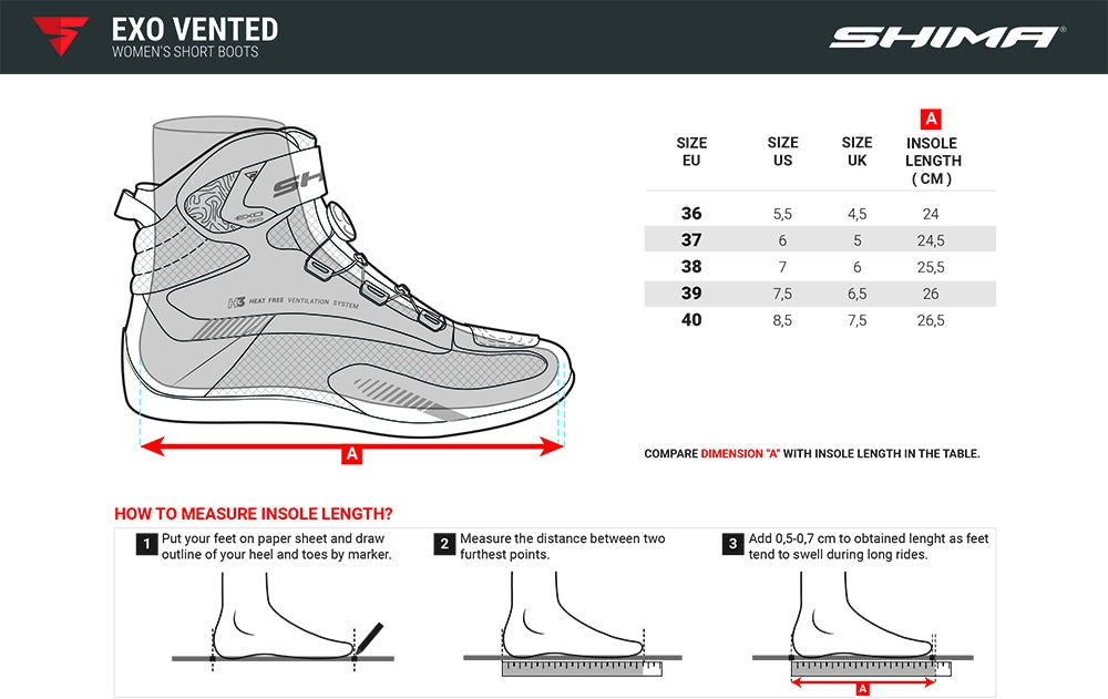 SHIMA EXO VENTED LADY BOOTS BLACK - SECURTEX MOTOR S.L (t/a MaximoMoto)