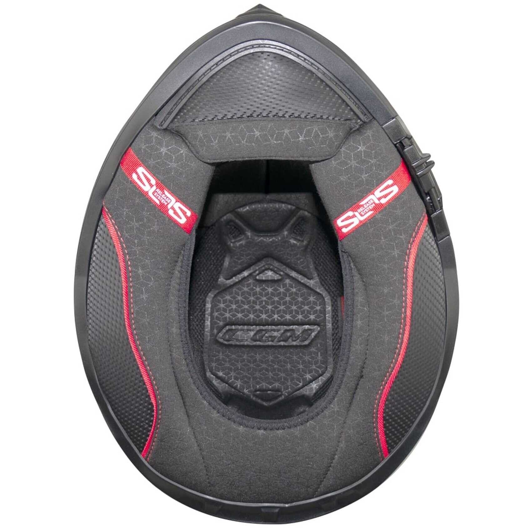 CGM 360G KAD RIDE Integral Moto Torismo Casco Negro Rojo Mate