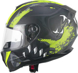 CGM 320T NEUTRON PANTHER Moto Integral Casco Negro Fluo Amarillo Mate