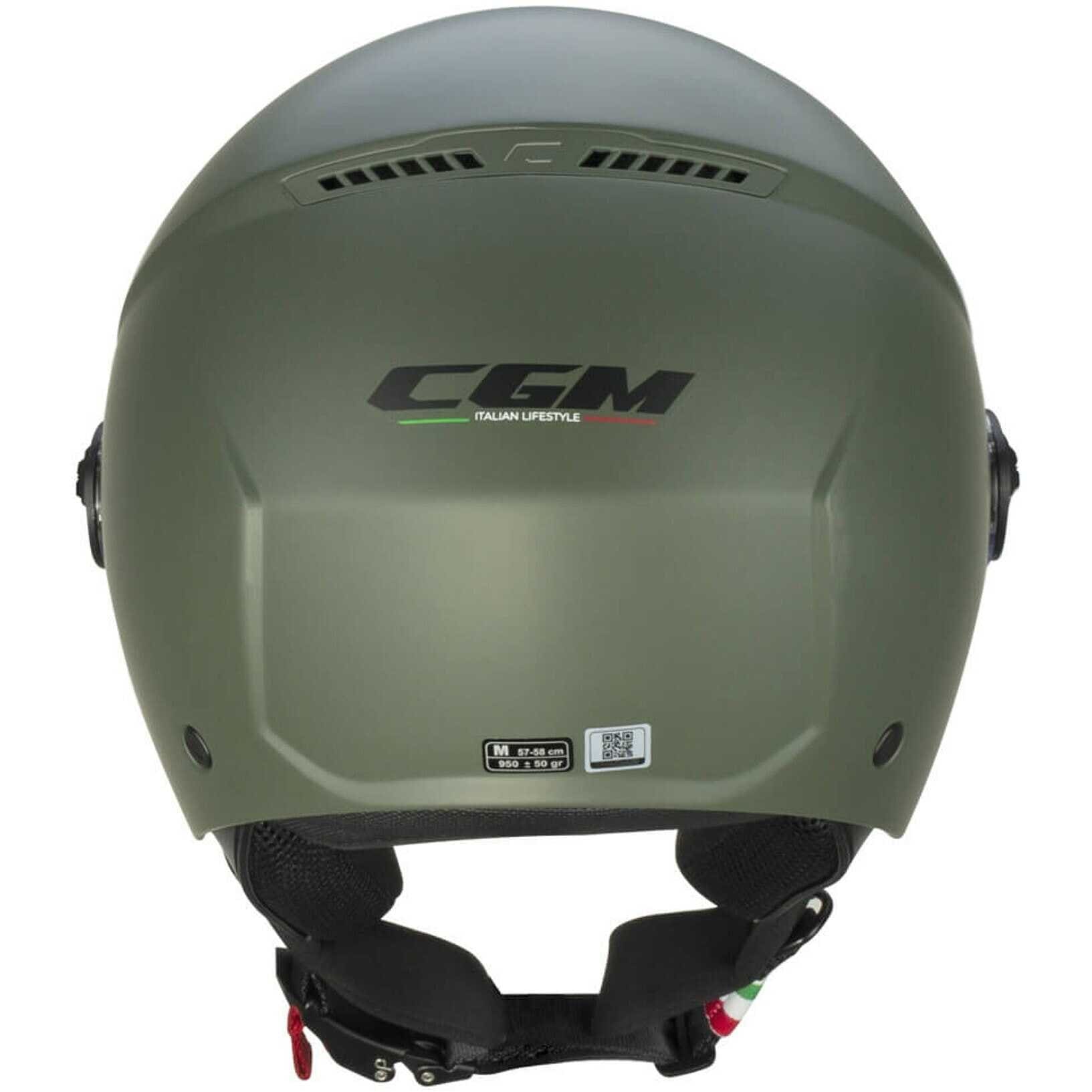 CGM 167A FLO MONO Abierto Scooter Casco Verde Mate Largo