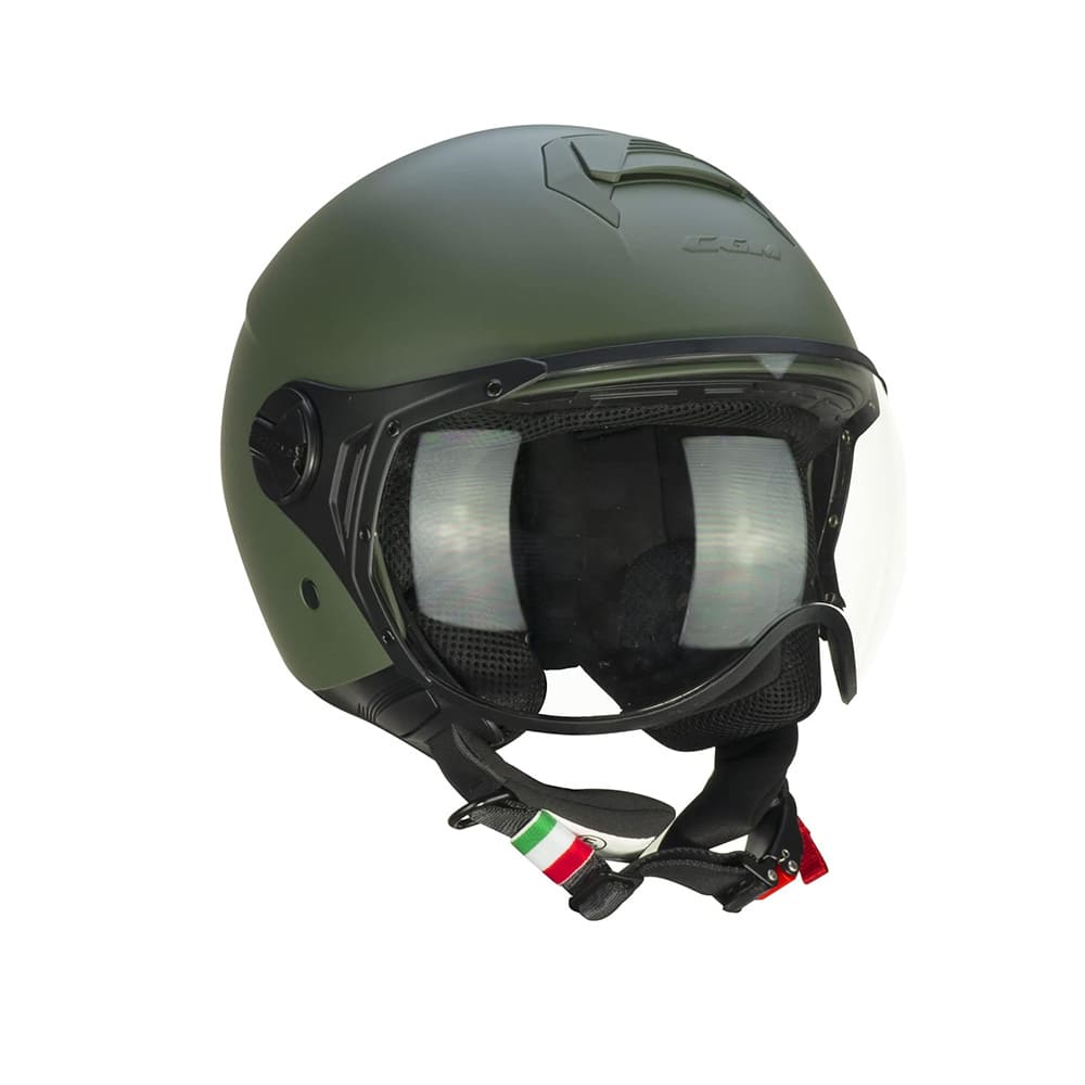 CGM 167A FLO MONO Cara Abierta Jet Casco Verde Mate