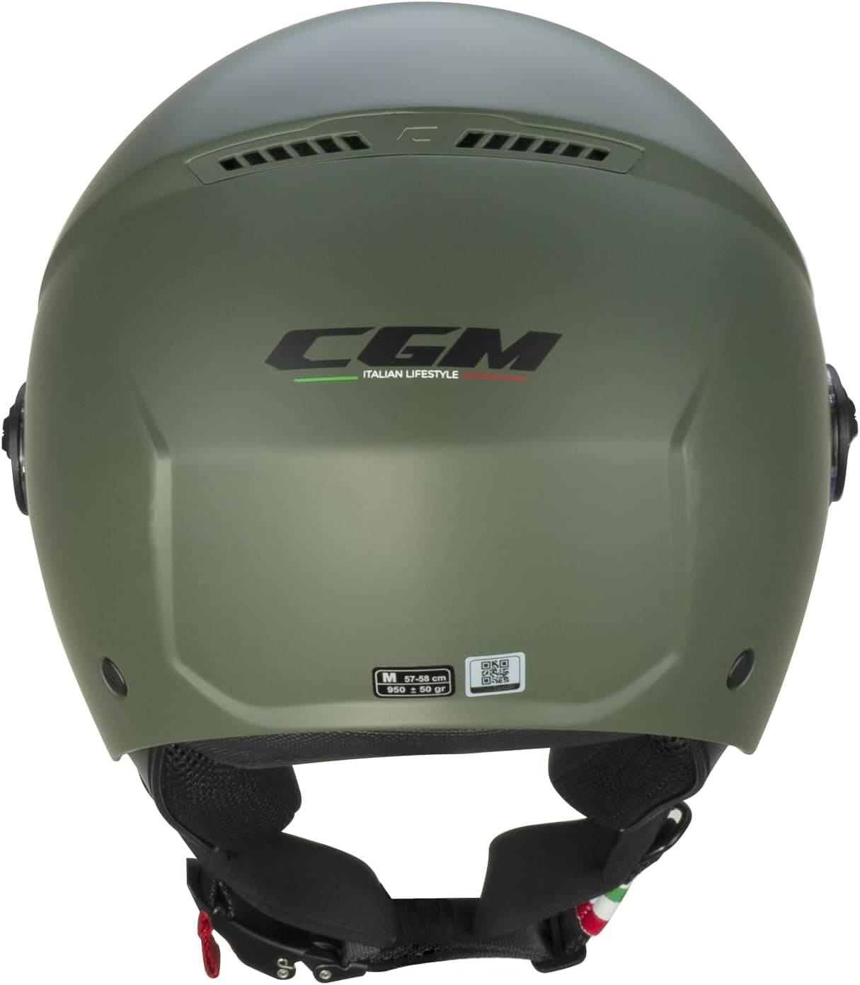 CGM 167A FLO MONO Cara Abierta Jet Casco Verde Mate