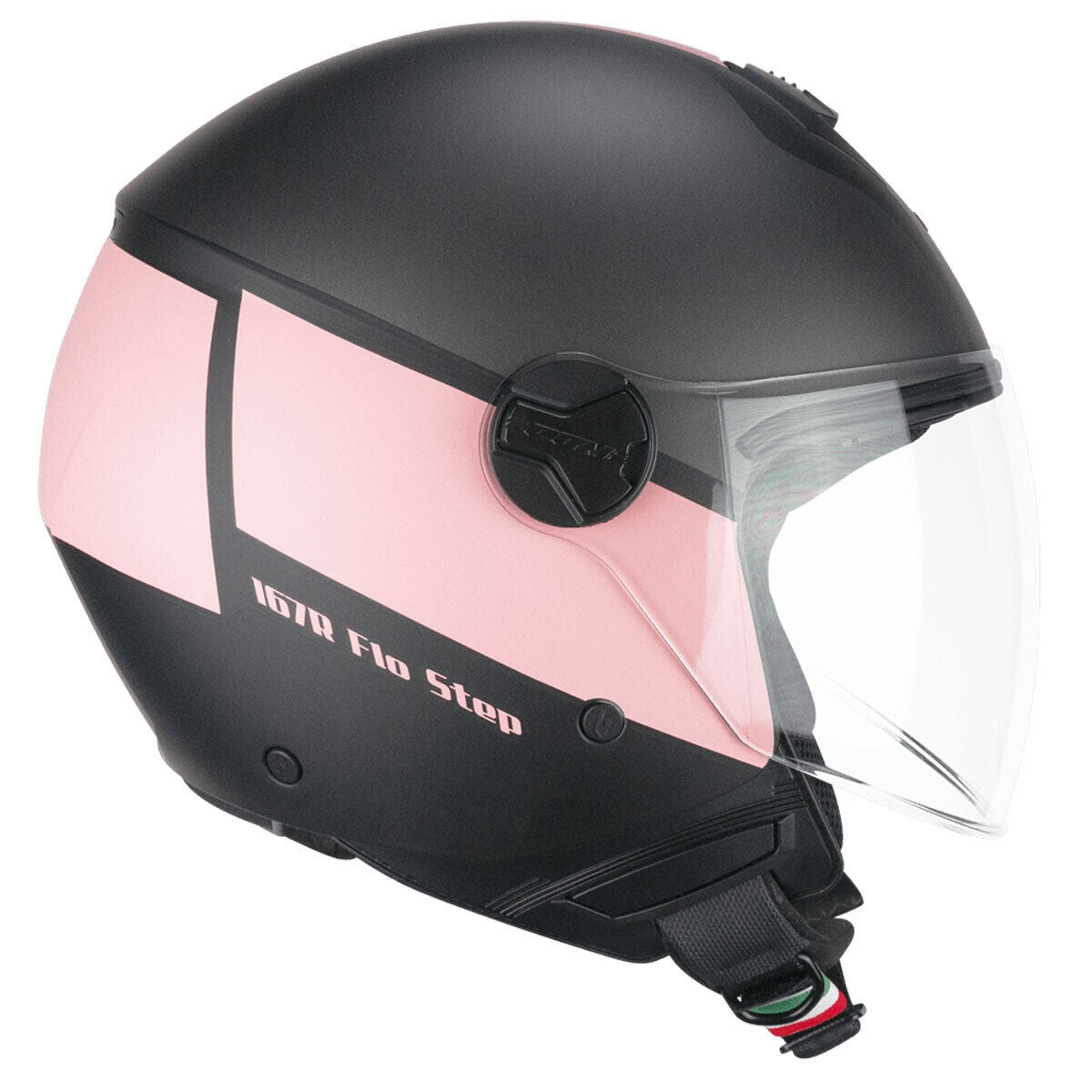 CGM 167R FLO STEP JET CASCO MOTO ANTRACITE ROSA SATINATO LUNGA - CASCO