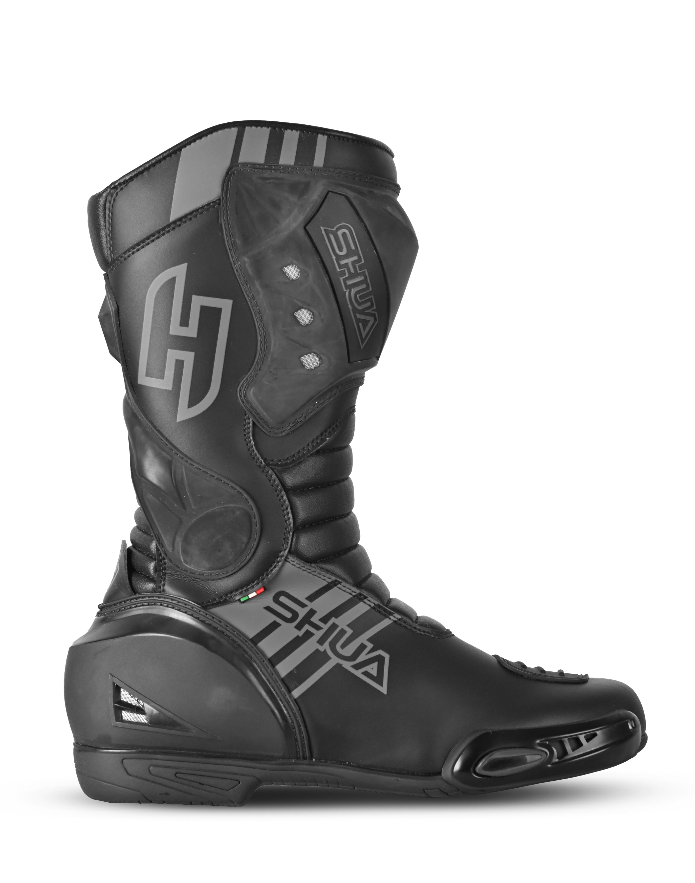 SHUA - Botas Piel Super Tech Negro-Maximo Moto