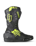SHUA - Botas Piel Super Tech Negro/Amarillo Fluor-Maximo Moto