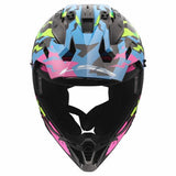 LS2 MX708 FAST II GROTESK CASCO DE MOTO AZUL ROSA VERDE