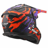 LS2 MX708 FAST II GROTESK CASCO DE MOTO PÚRPURA NARANJA