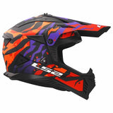 LS2 MX708 FAST II GROTESK CASCO DE MOTO PÚRPURA NARANJA
