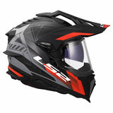 LS2 MX701 EXPLORER HEXA CASCO DE MOTO NEGRO ROJO GRIS