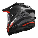 LS2 MX701 EXPLORER HEXA CASCO DE MOTO NEGRO ROJO GRIS
