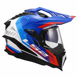 LS2 MX701 EXPLORER HEXA CASCO DE MOTO BLANCO AZUL ROJO