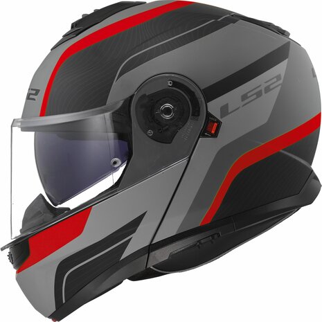 LS2 FF908 STROBE II MONZA CASCO DE MOTO NEGRO GRIS ROJO