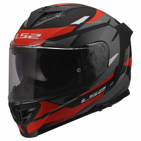 LS2 FF818 STORM III KOMAI CASCO DE MOTO NEGRO ROJO