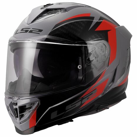 LS2 FF818 STORM III DYNAMO CASCO DE MOTO GRIS ROJO