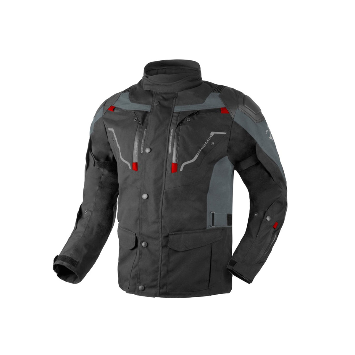 BELA - Chaqueta Textil Nordic 4 Negro/Gris/Rojo - SECURTEX MOTOR S.L (t/a MaximoMoto)