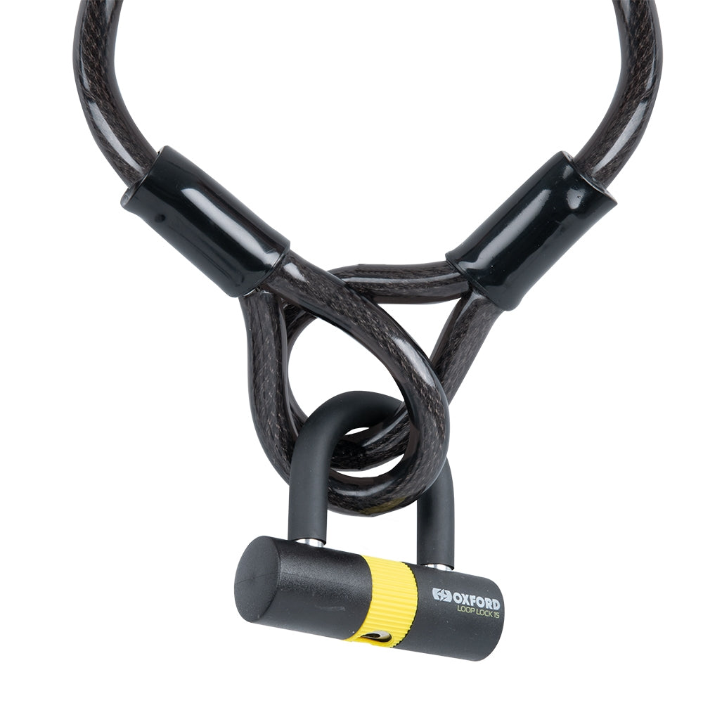 OXFORD - Loop Lock15 Cable Lock+Mini Shackle 15mm x 2.0m - SECURTEX MOTOR S.L (t/a MaximoMoto)