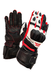 MUGENRACE LINEA SPORT Moto Cuero Guantes Negro Blanco Rojo
