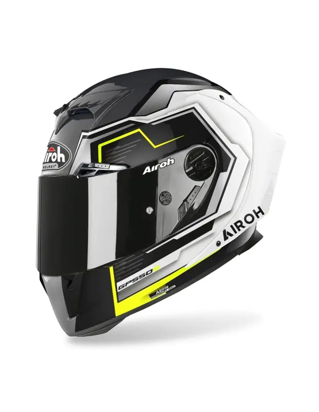 AIROH - CASCOS GP550 S RUSH WHITE/YELLOW GLOSS - SECURTEX MOTOR S.L (t/a MaximoMoto)