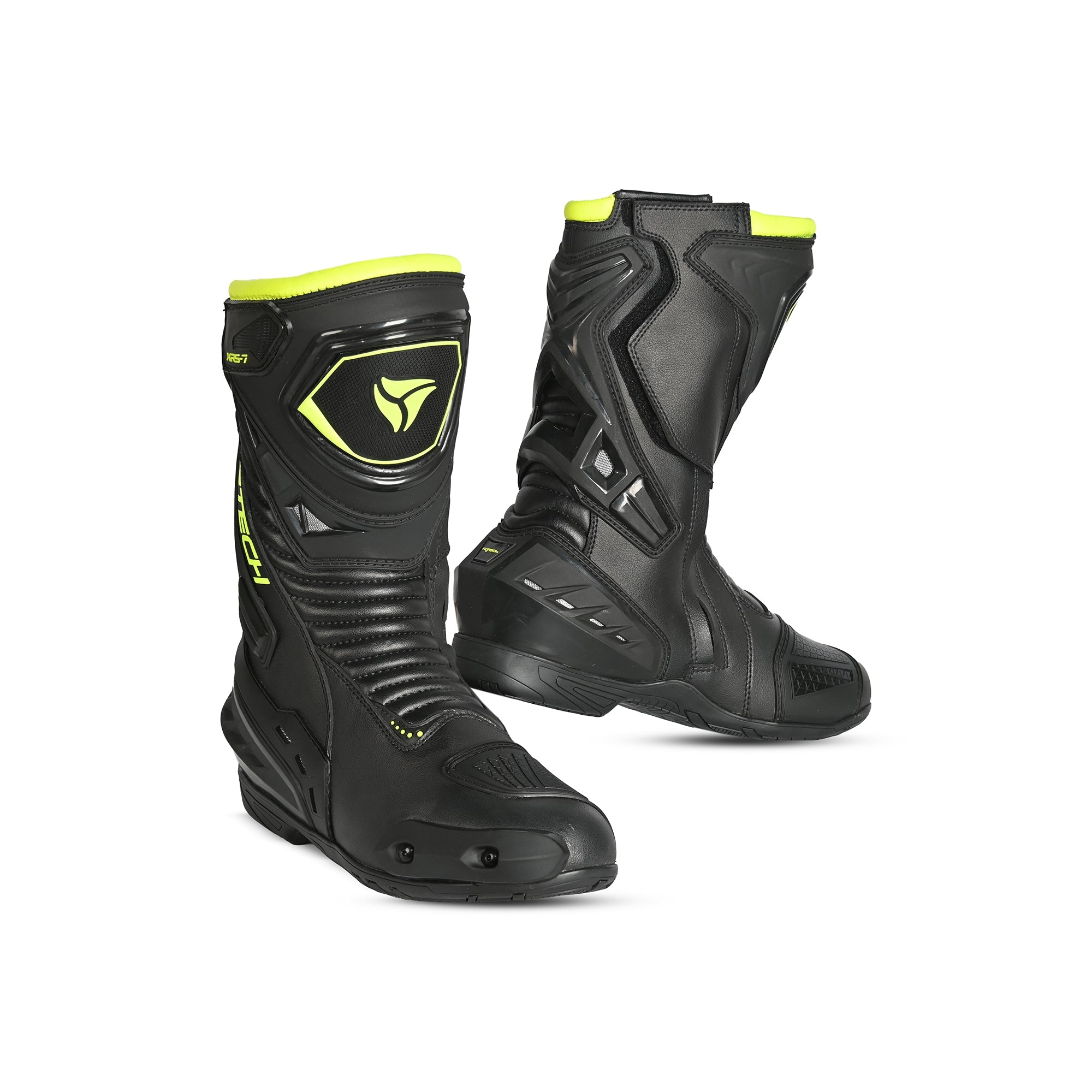 R-TECH - Botas Piel Tornado 2.0 Negro/Gris/Amarillo Fluor - SECURTEX MOTOR S.L (t/a MaximoMoto)