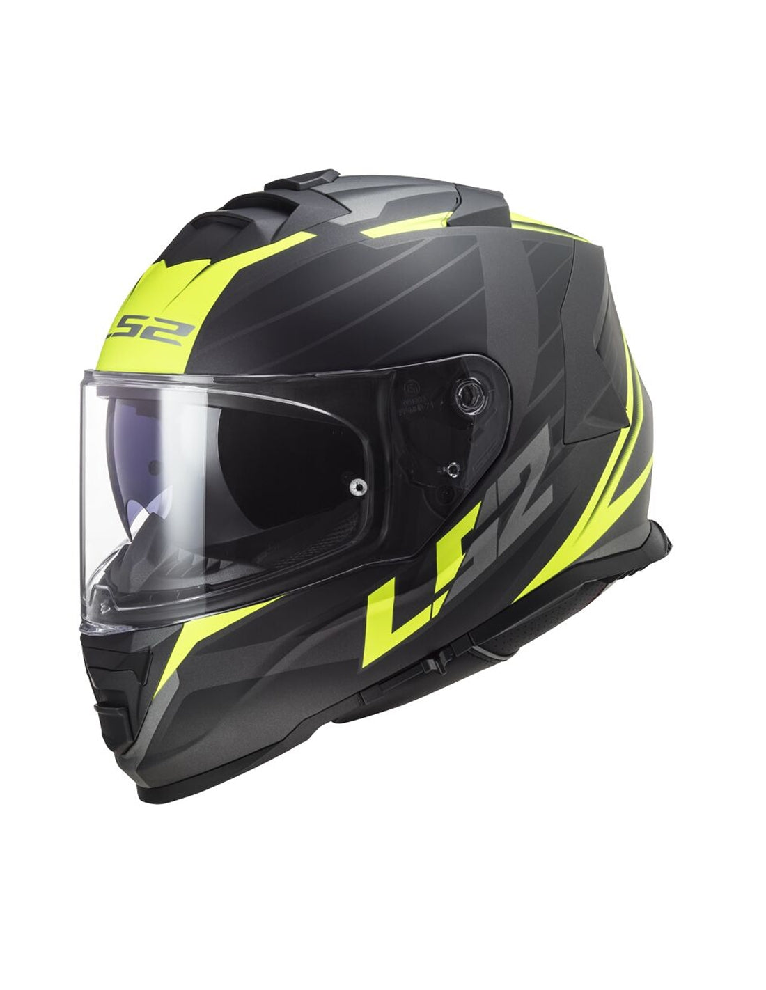 LS2 FF800 STORM NERVE MATT BLACK H-V YELLOW - SECURTEX MOTOR S.L (t/a MaximoMoto)