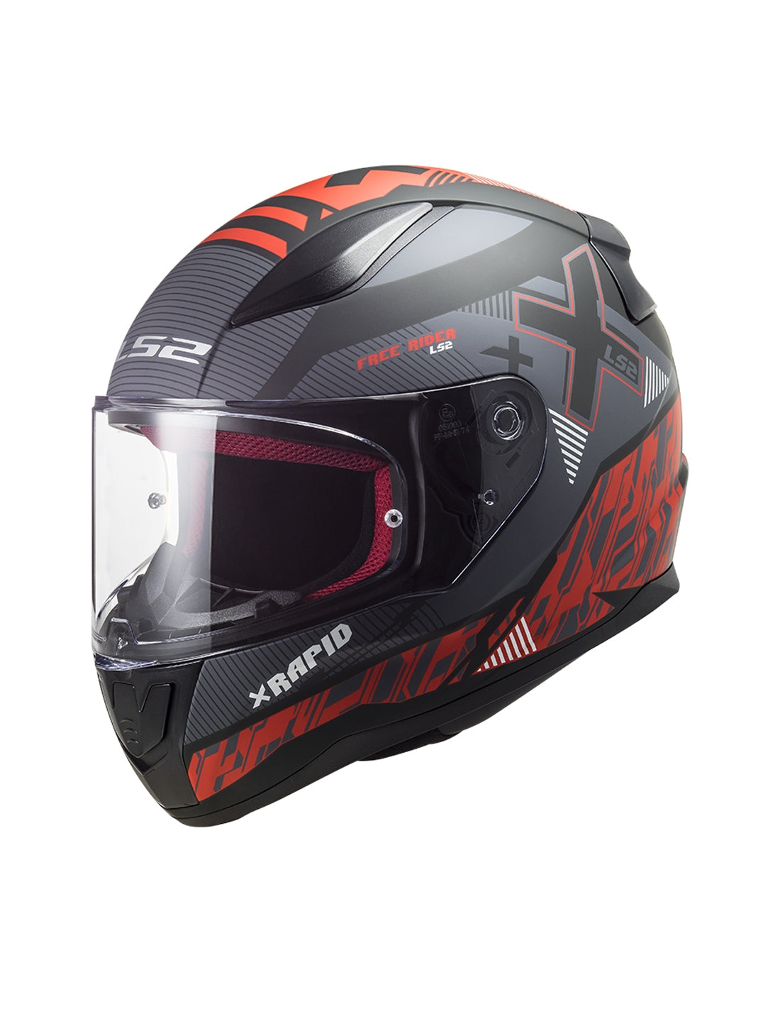 LS2 FF353 RAPID XTREET MATT BLACK RED - SECURTEX MOTOR S.L (t/a MaximoMoto)