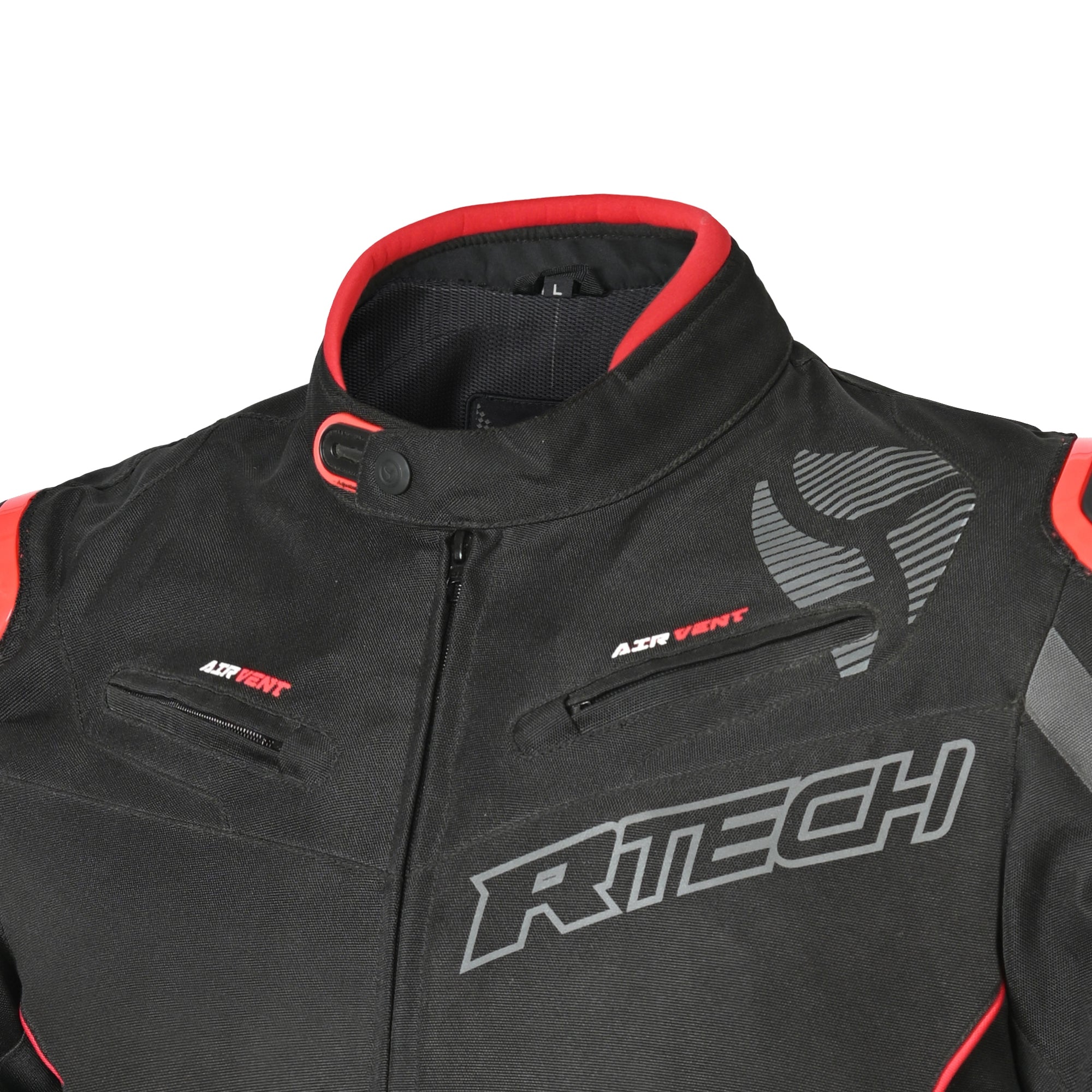 R-TECH Chaqueta Textil Knight Rider (Short) Negro/Antracita/Rojo - CHAQUETA