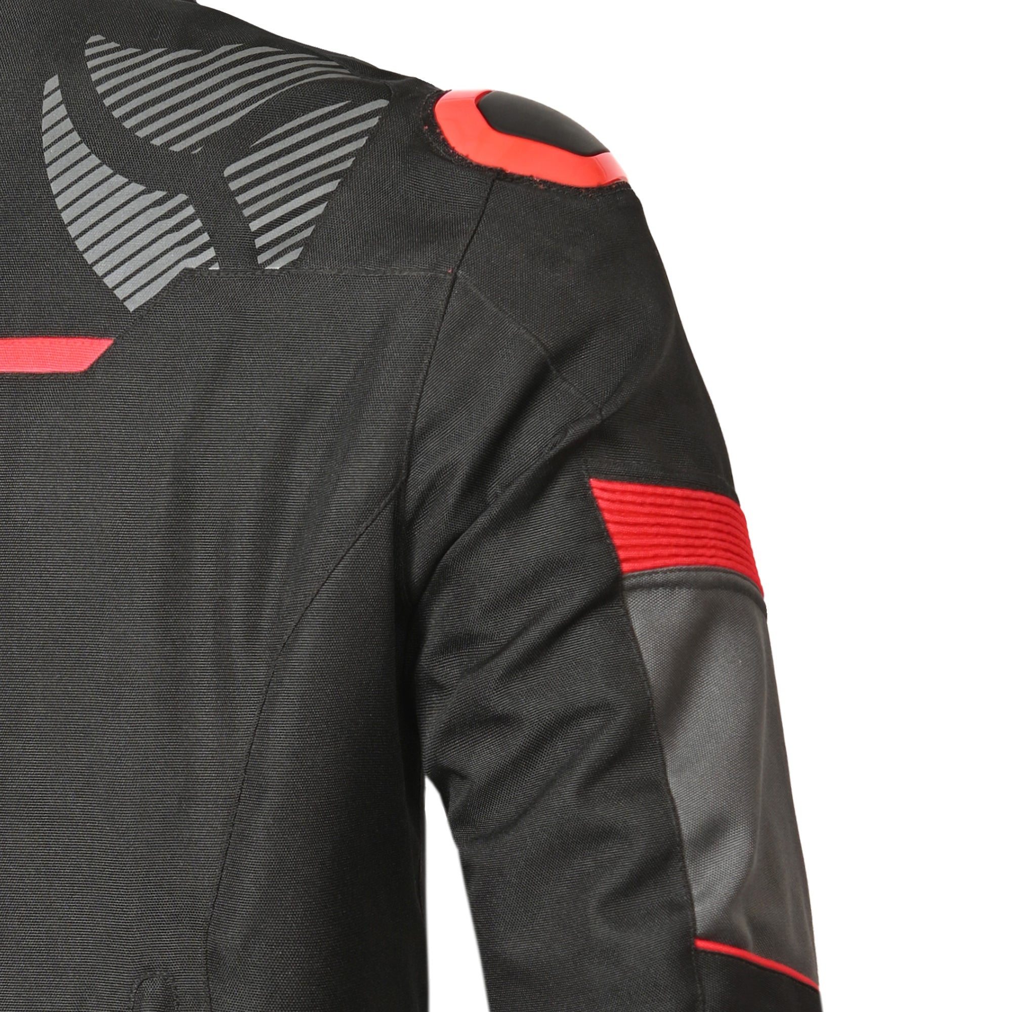 R-TECH Chaqueta Textil Knight Rider (Short) Negro/Antracita/Rojo - CHAQUETA