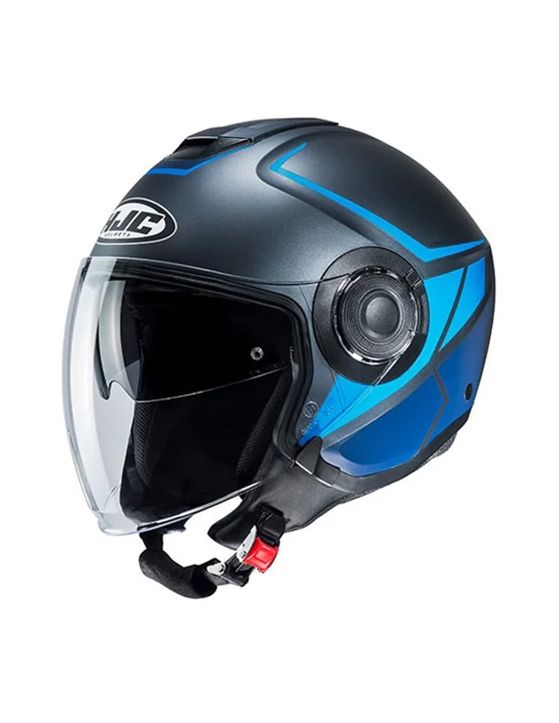 Casco de moto semi jet abierto HJC i40 Camet MC2SF negro azul mate