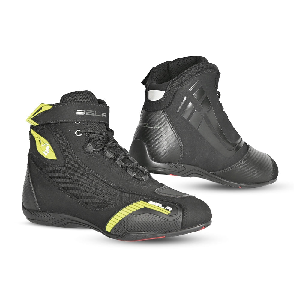 BELA - Botas Piel Kiva Man Negro/Amarillo Fluor - SECURTEX MOTOR S.L (t/a MaximoMoto)
