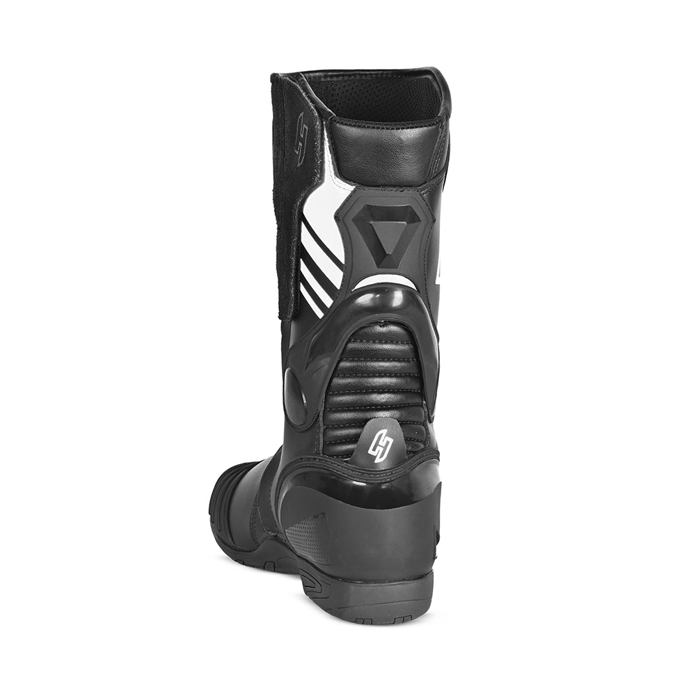 SHUA - BOTAS PIEL SUPER TECH NEGRO/BLANCO-Maximo Moto