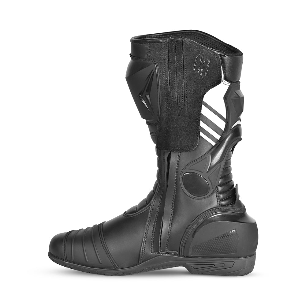 SHUA - BOTAS PIEL SUPER TECH NEGRO/BLANCO-Maximo Moto