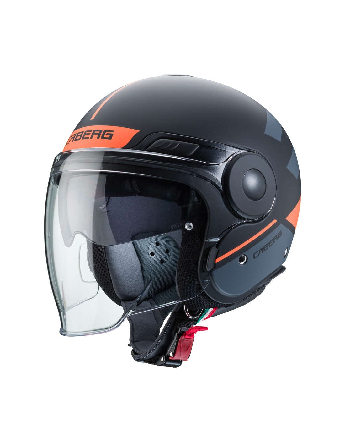 Caberg uptown Loft matt black anthracite orange Fluo open face touring motorbike helmet
