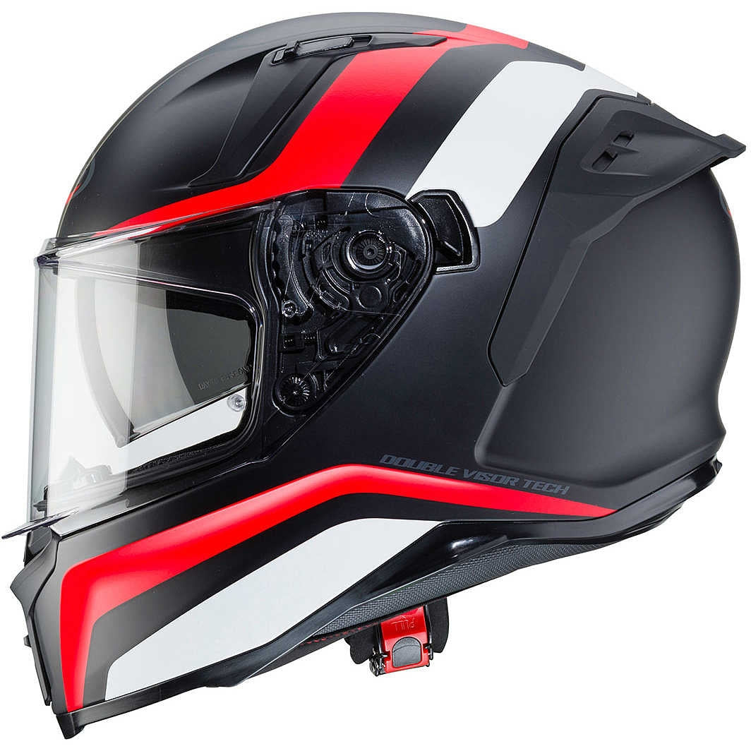 CABERG-CASCO AVALON  BLAST MATT BLACK/WHITE/RED FLUO - SECURTEX MOTOR S.L (t/a MaximoMoto)