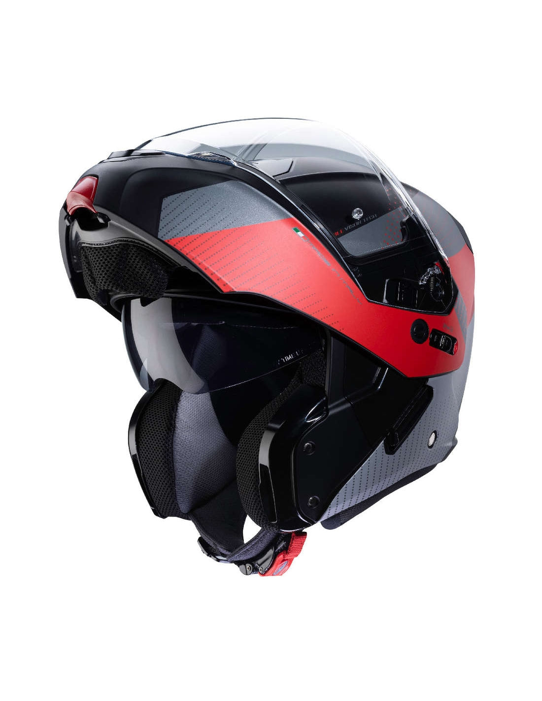 CABERG-CASCO HORUS SCOUT MATT BLAC/RED FL/ANTHRASIL - SECURTEX MOTOR S.L (t/a MaximoMoto)