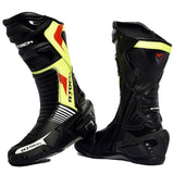 R-TECH - Botas Piel Road Racer WP Negro/Amarillo Fluor