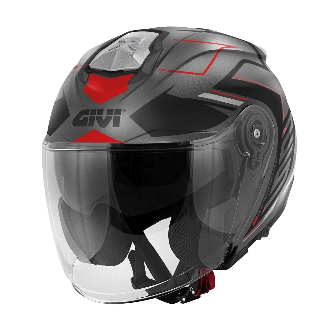 GIVI - CASCO JET X25 TRACE TITANIO NEGRO ROJO - SECURTEX MOTOR S.L (t/a MaximoMoto)